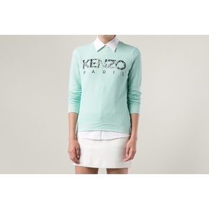Kenzo Paris Roseau Mint Green Sequin Sweatshirt